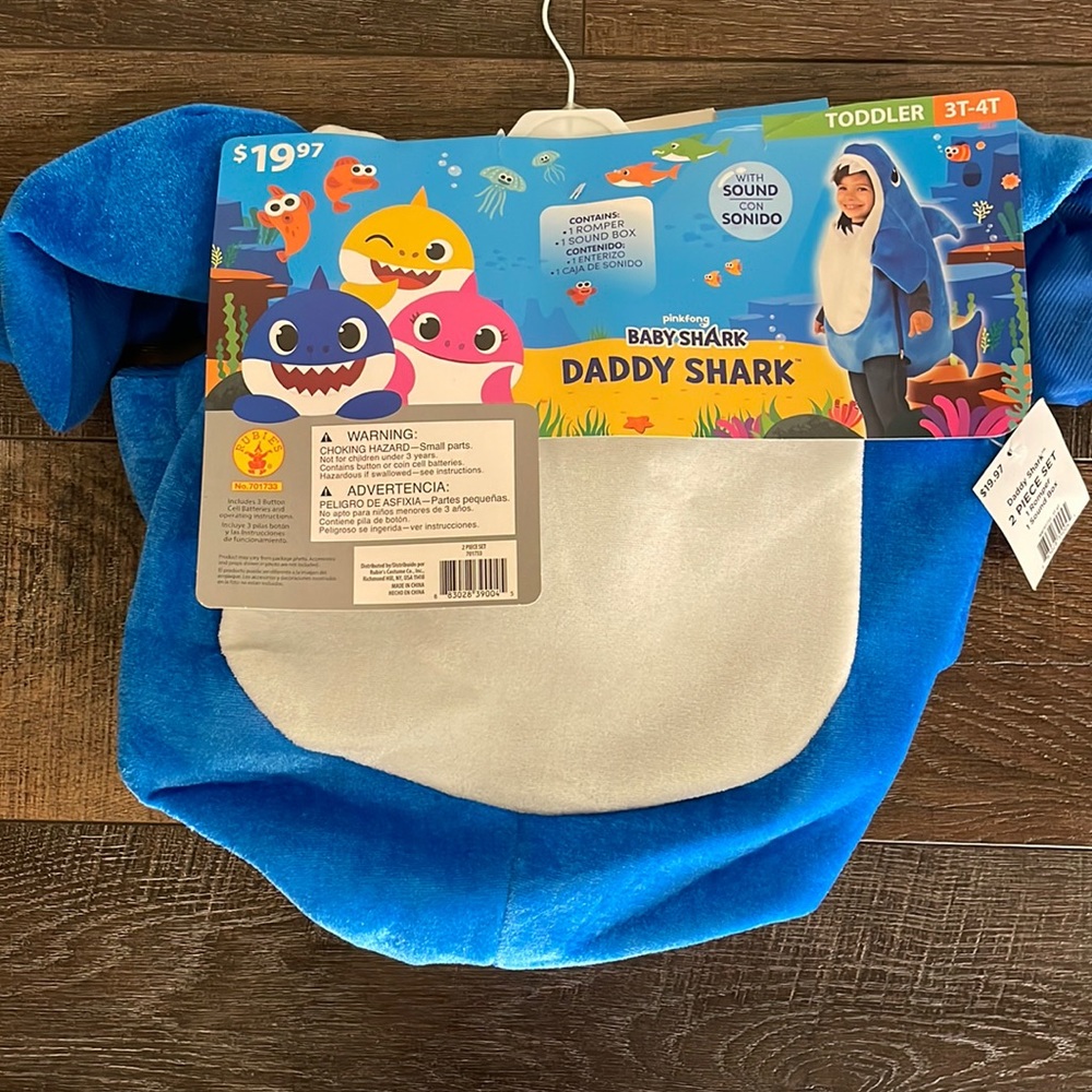 NEW daddy shark romper costume from song baby shark size 3T-4T
